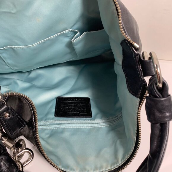 COACH Kristin Black Leather Hobo Shoulder Handbag 14783, Extra Strap, No Tag - Picture 10 of 11